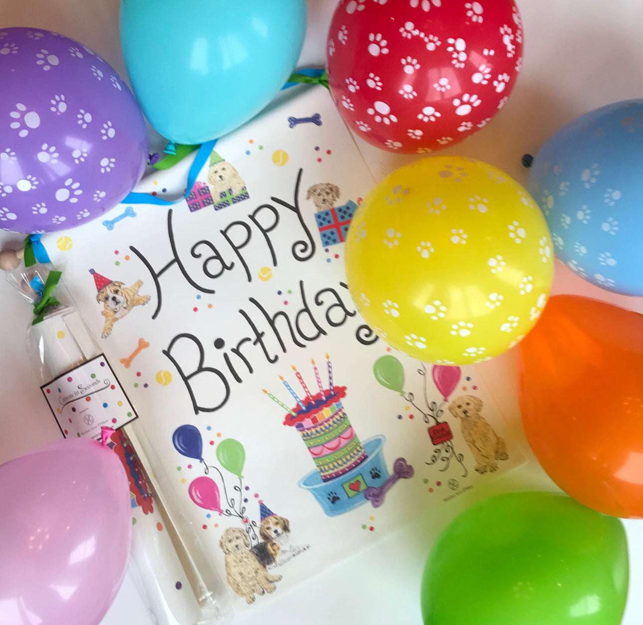 Happy Birthday Dog Banner - Jennie Dots