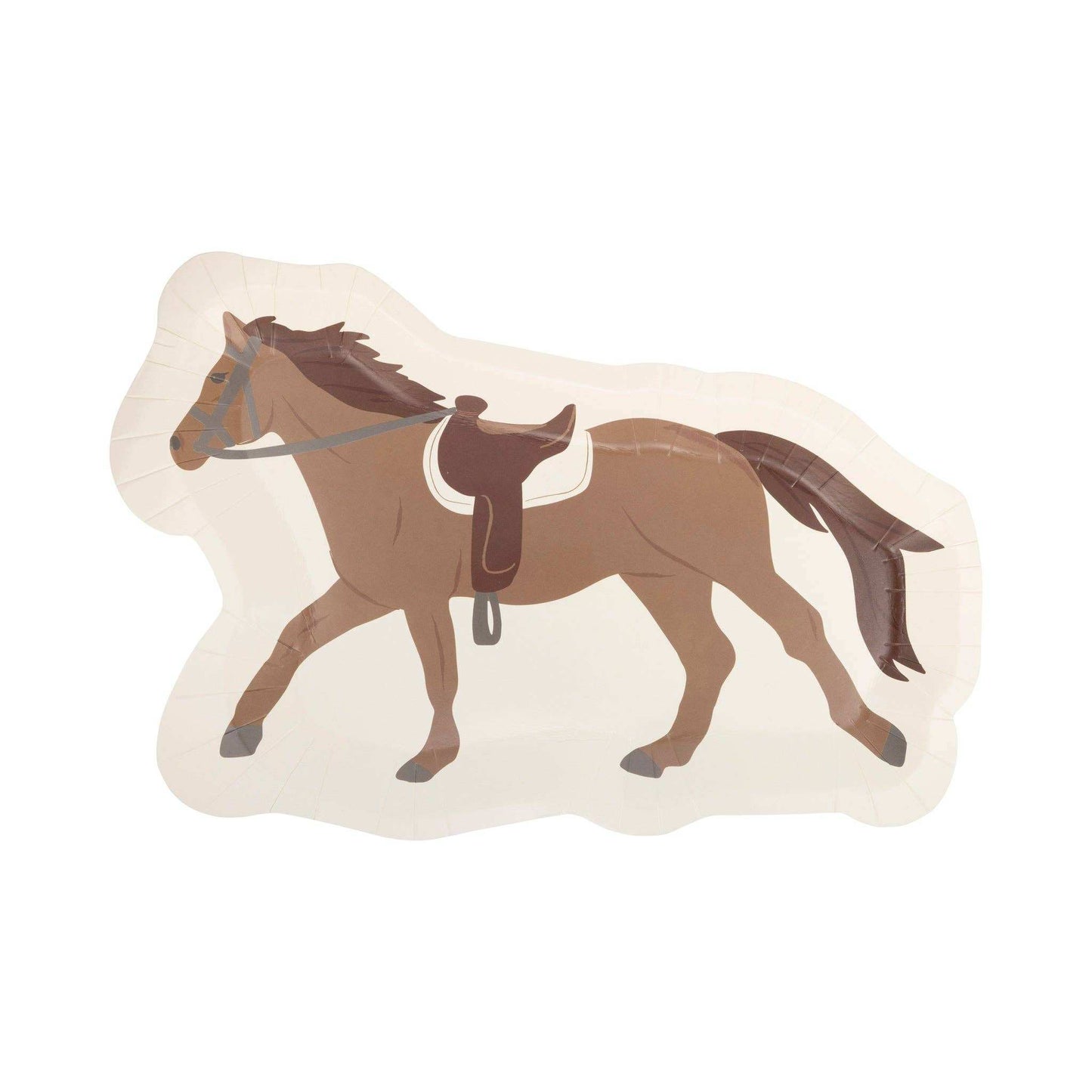 Horse-shaped paper plate for party tableware.