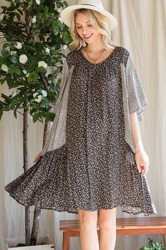 Jade by Jane Floral Print Ruffle Dress Plus - Jennie Dots