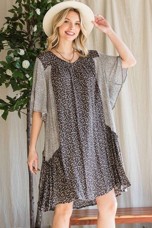 Jade by Jane Floral Print Ruffle Dress Plus - Jennie Dots