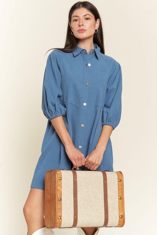 Jade by Jane Washed Denim Style Dress - Jennie Dots