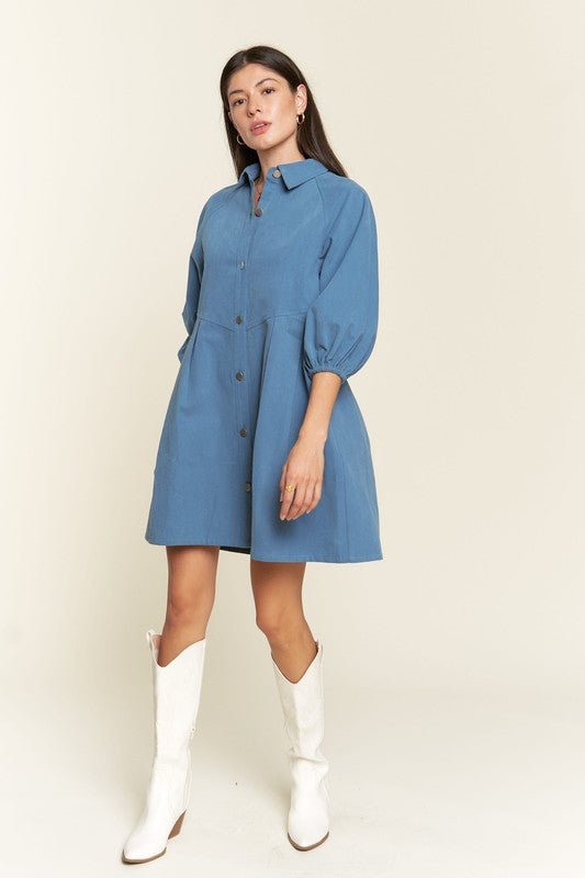 Jade by Jane Washed Denim Style Dress - Jennie Dots