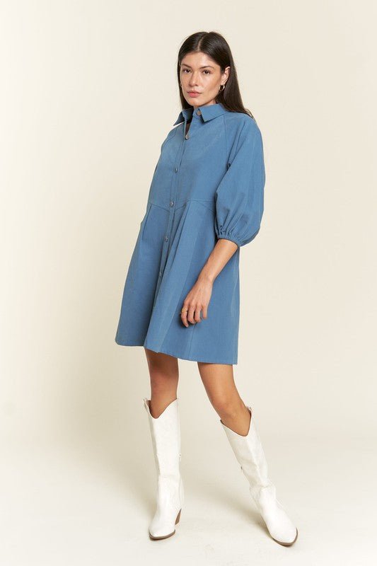 Jade by Jane Washed Denim Style Dress - Jennie Dots