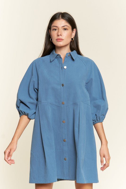 Jade by Jane Washed Denim Style Dress - Jennie Dots
