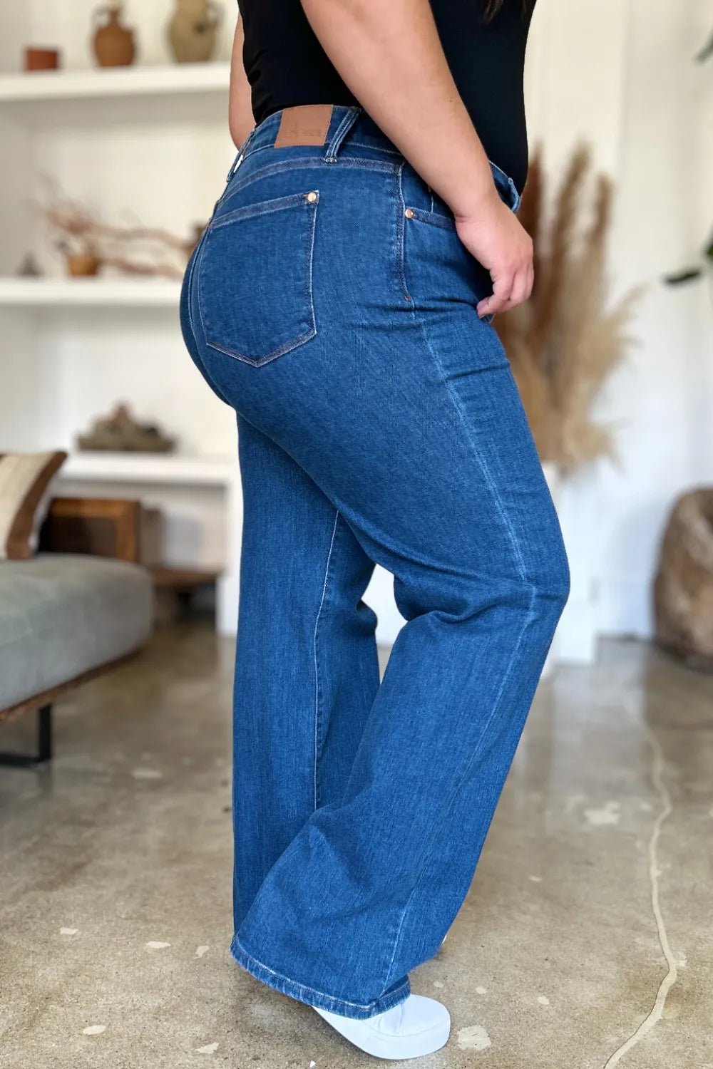 Judy Blue Full Size High Rise Straight Jeans - Jennie Dots