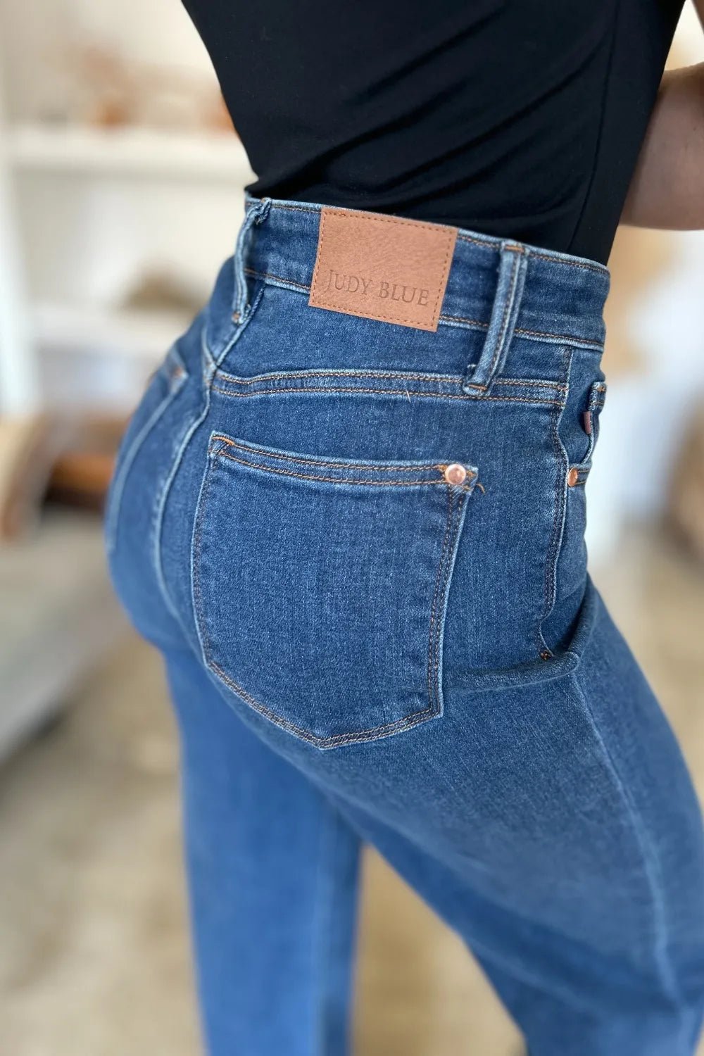 Judy Blue Full Size High Rise Straight Jeans - Jennie Dots