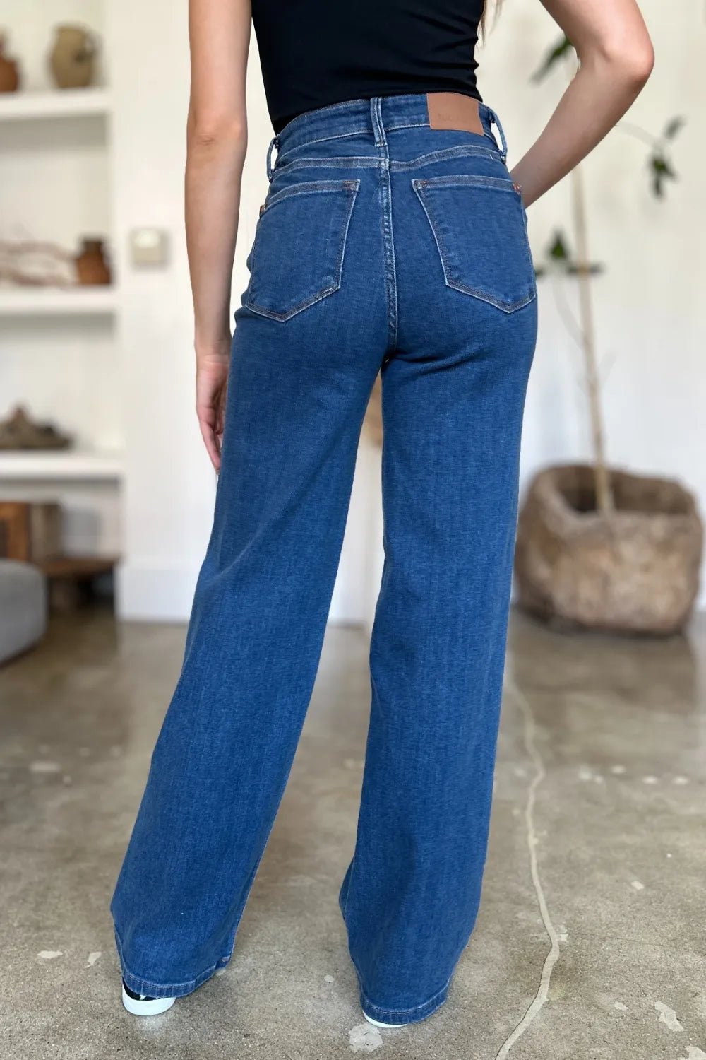 Judy Blue Full Size High Rise Straight Jeans - Jennie Dots