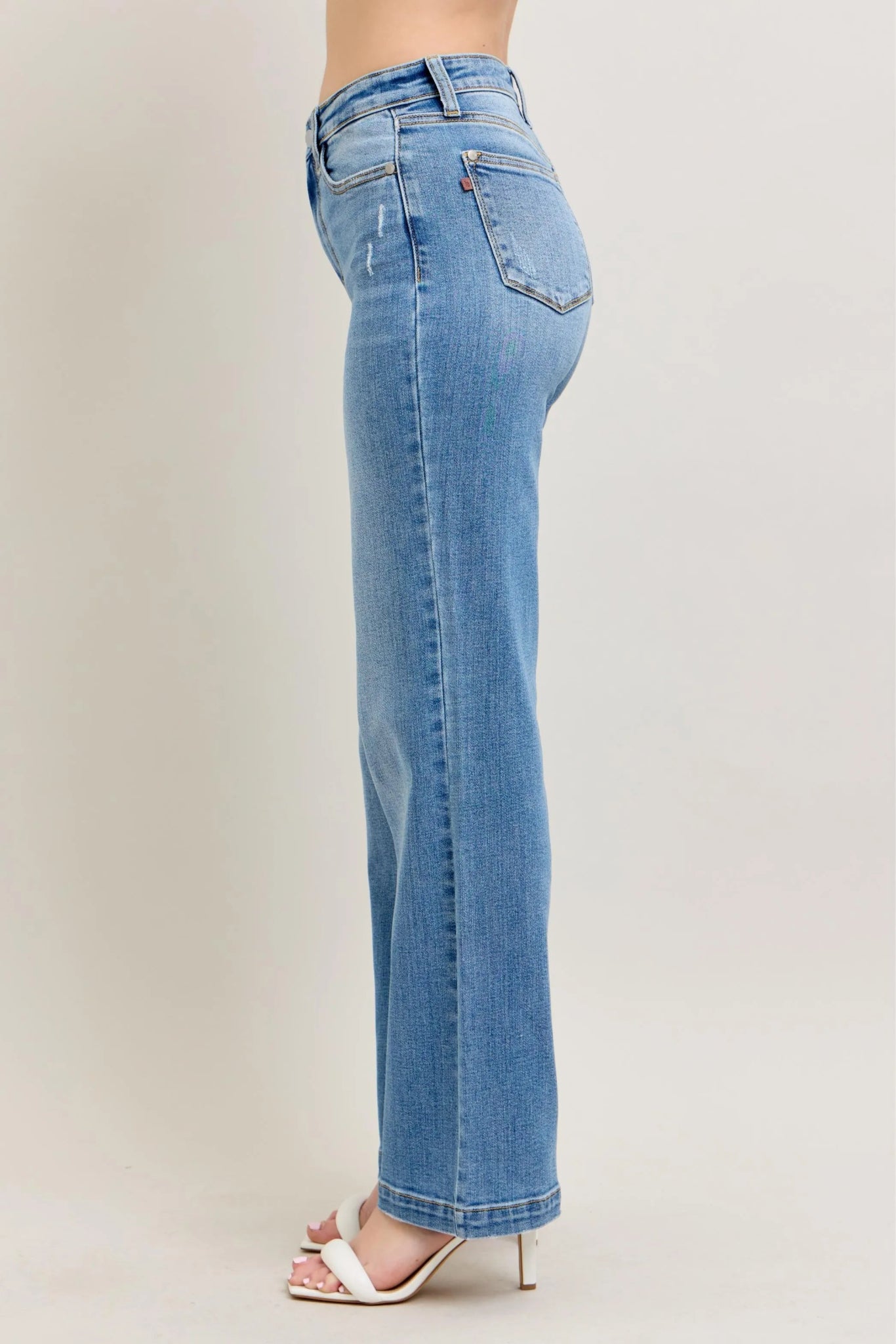 Judy Blue Full Size High Waist Straight Jeans - Jennie Dots