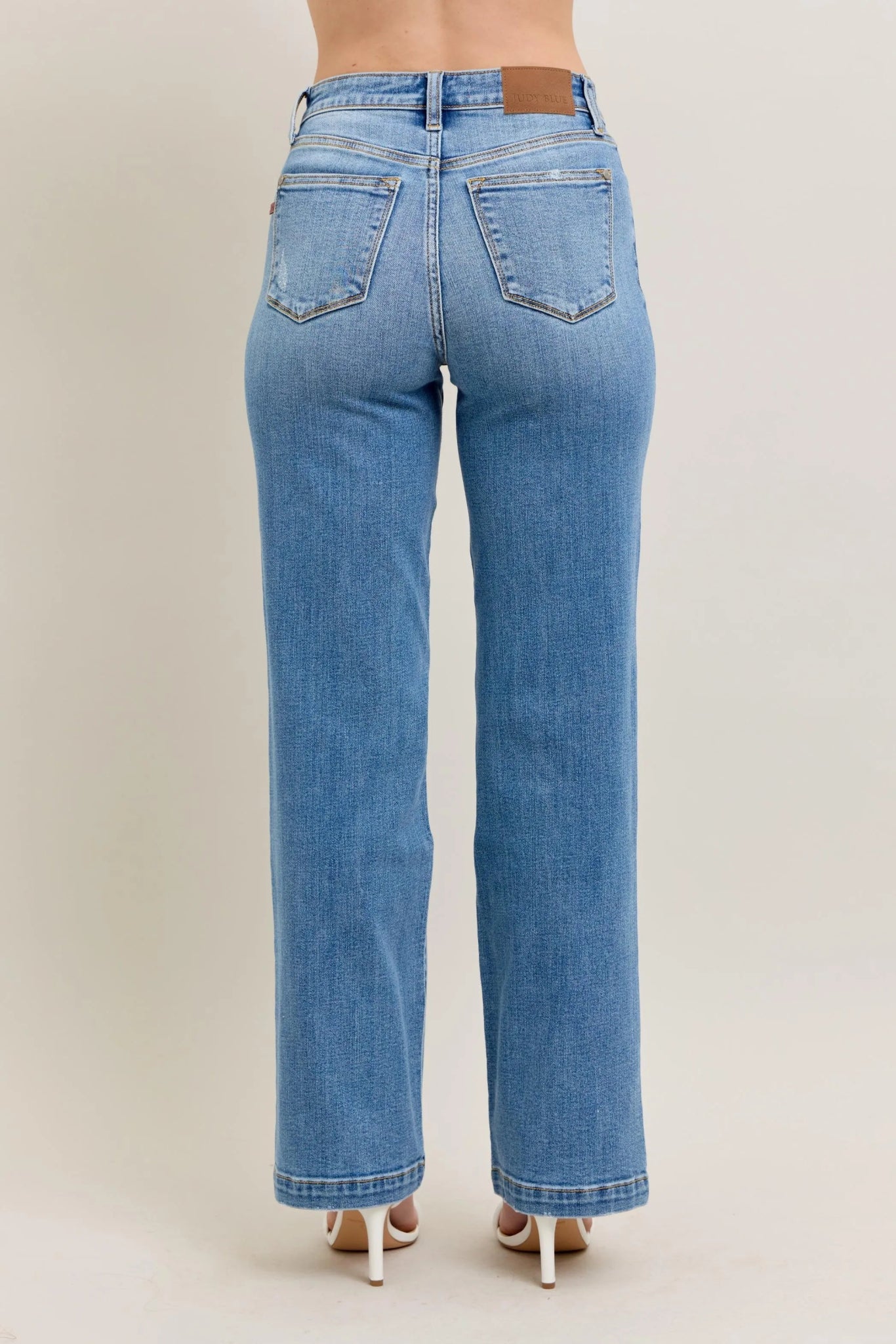 Judy Blue Full Size High Waist Straight Jeans - Jennie Dots
