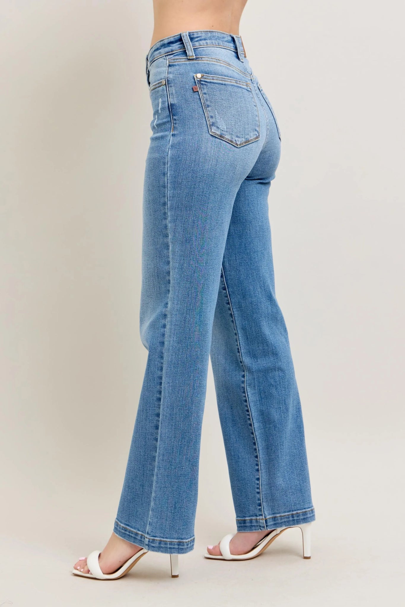 Judy Blue Full Size High Waist Straight Jeans - Jennie Dots