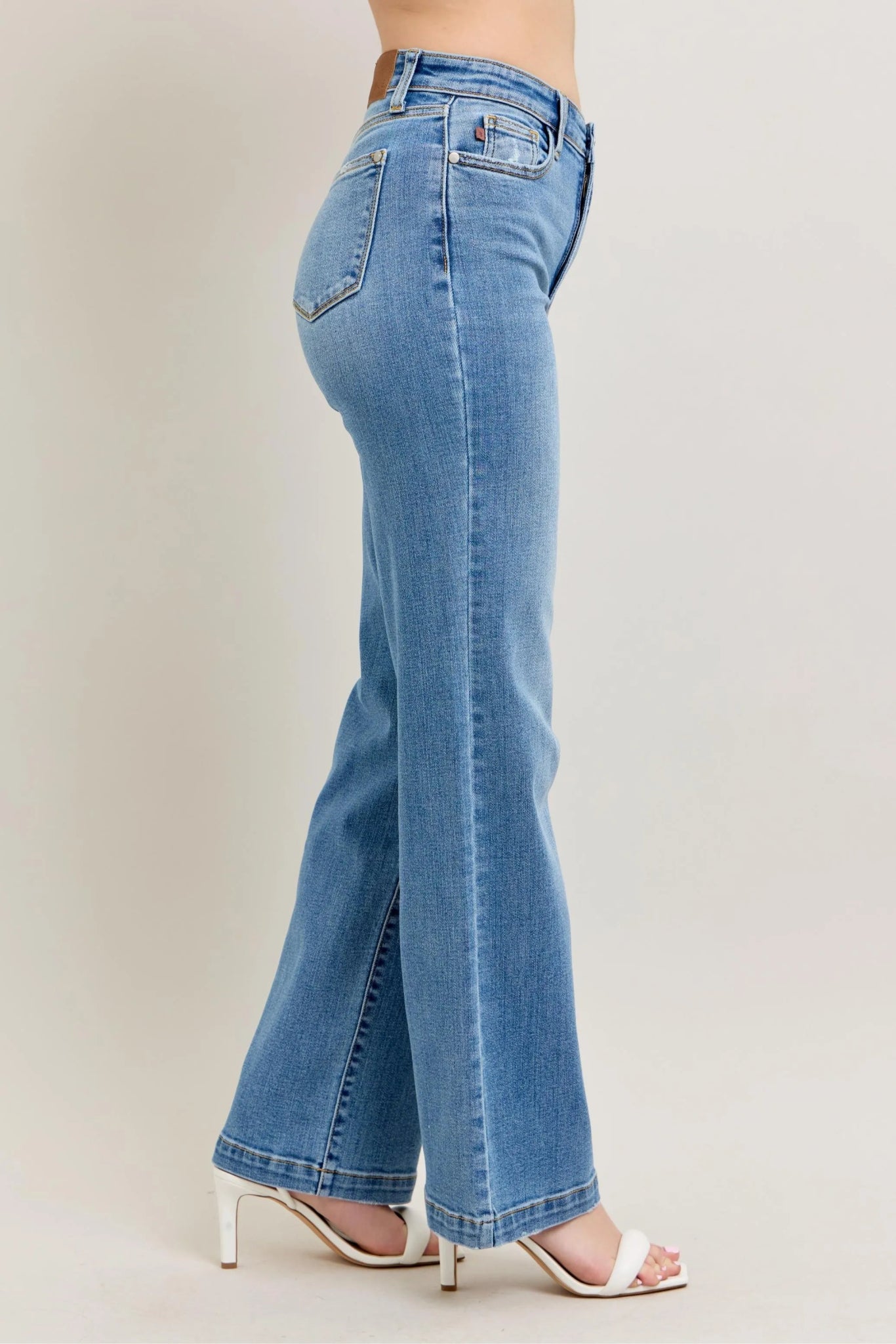 Judy Blue Full Size High Waist Straight Jeans - Jennie Dots