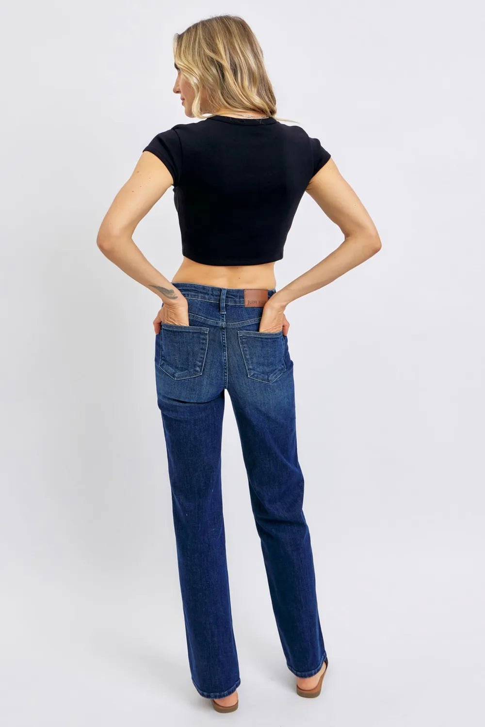 Judy Blue Tummy Control Straight Jeans - Jennie Dots
