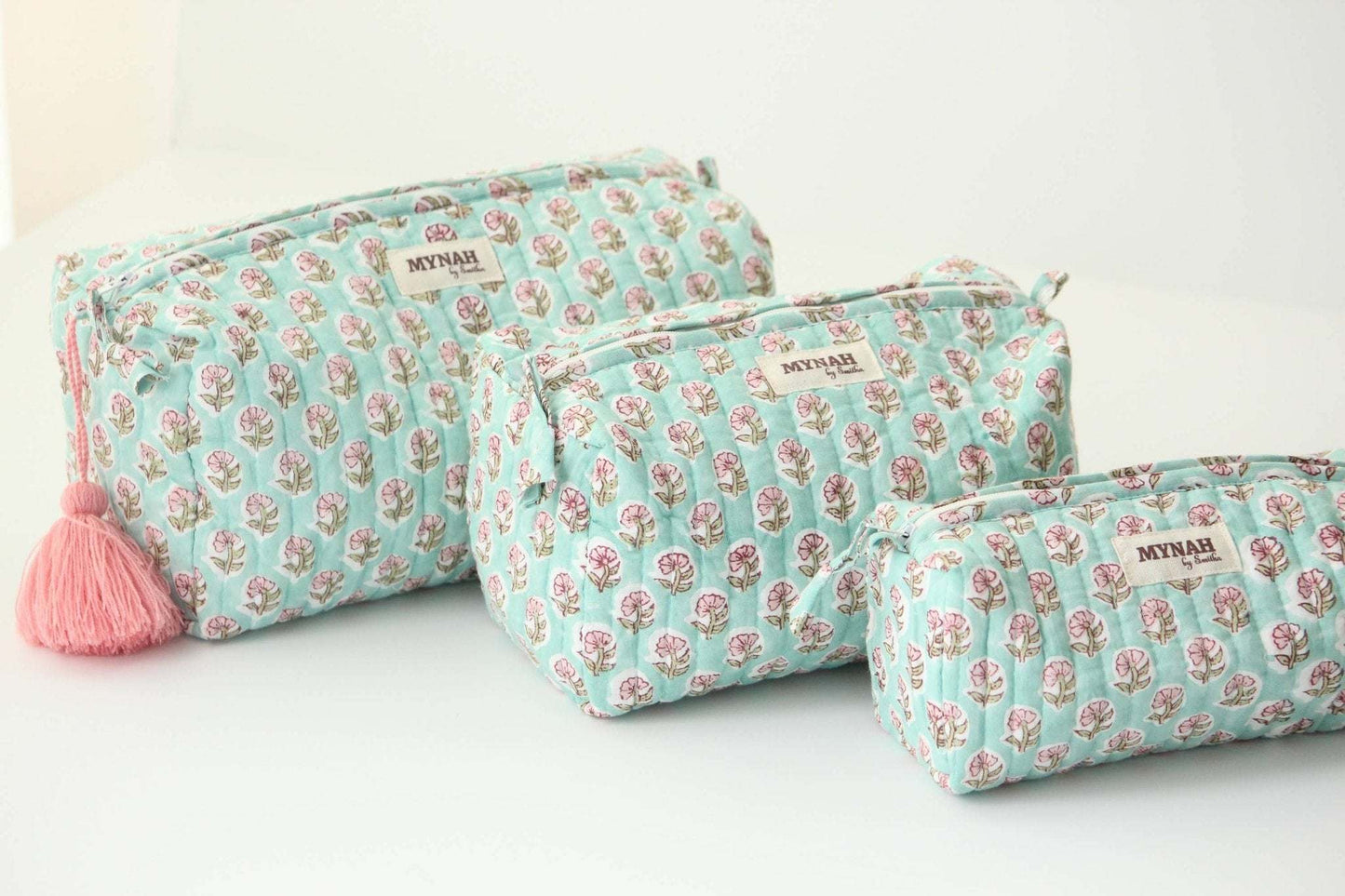 Large Mint cloud travel/make up/organizer/wet bag - Jennie Dots