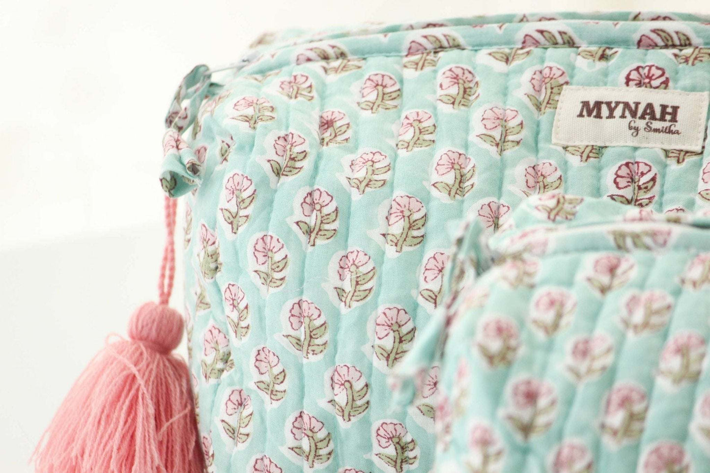 Large Mint cloud travel/make up/organizer/wet bag - Jennie Dots