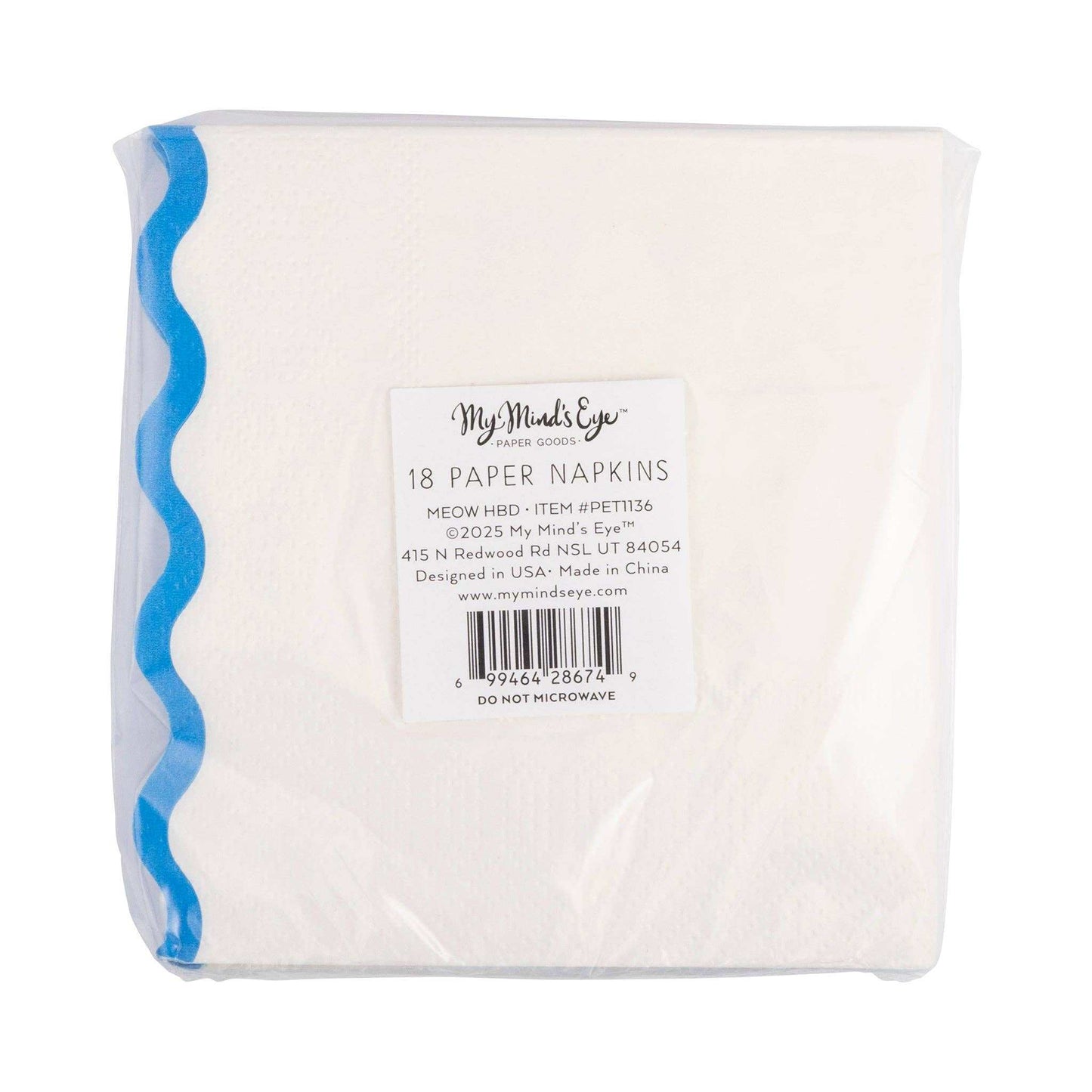 Meow Cocktail Napkin - Jennie Dots