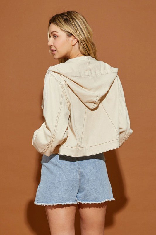 Mustard Seed - Hoodie Denim Jacket - Jennie Dots