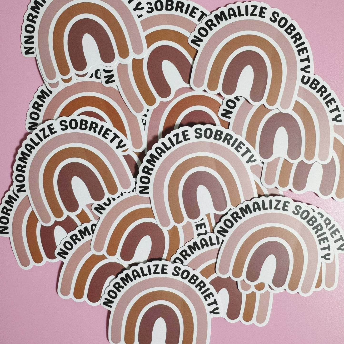 Normalize Sobriety Sticker, vinyl die-cut, matte finish, waterproof, 3-inch, recovery gift.