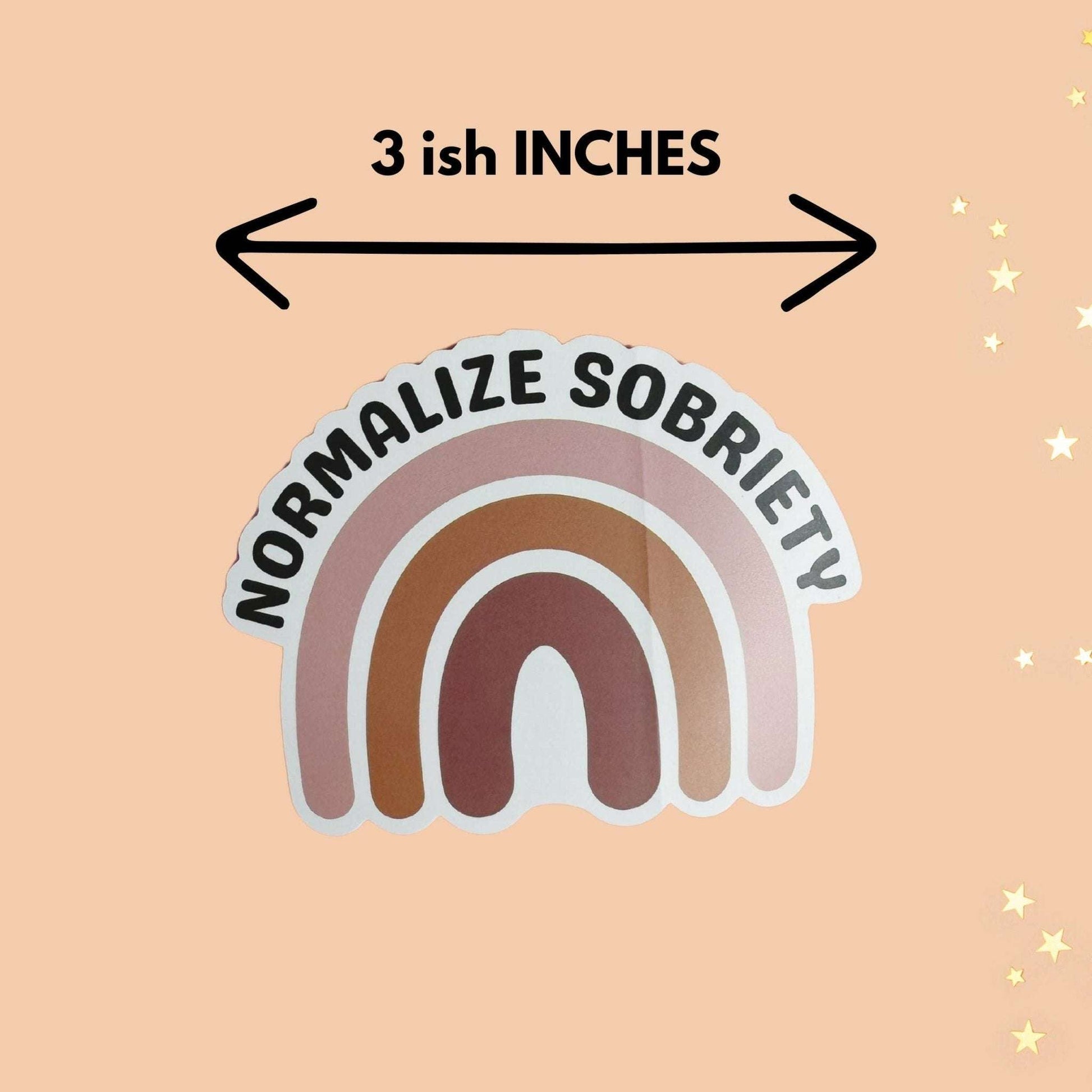 Normalize Sobriety Sticker, vinyl, matte finish, waterproof, scratch resistant, 3-inch die cut design.