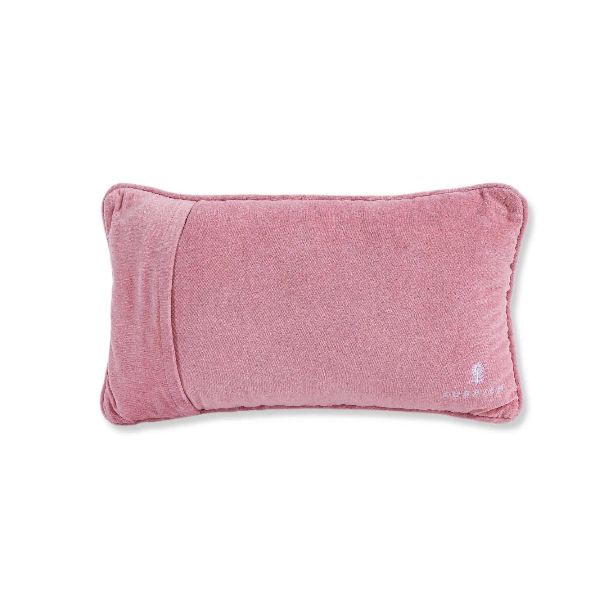Light pink Not Needy Needlepoint Pillow with velvet backing, measuring 9" x 15".