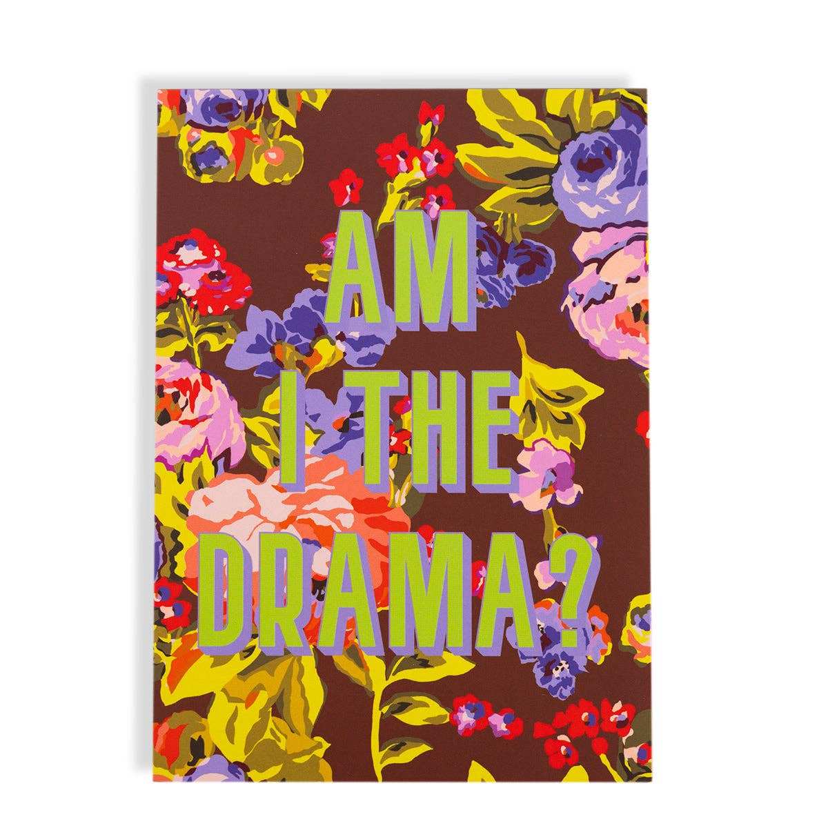 Colorful tear off notepad with floral design and "Am I the Drama?" text.