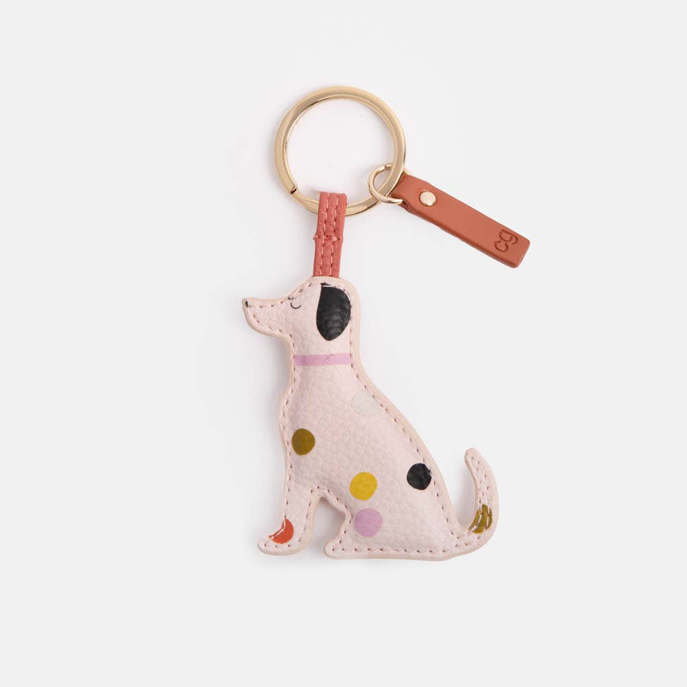 Pale Pink Dotty Lab Dog Novelty Keyring - Jennie Dots