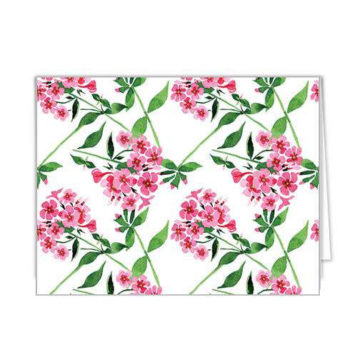 Pink Flowers Folded Notecards - Jennie Dots