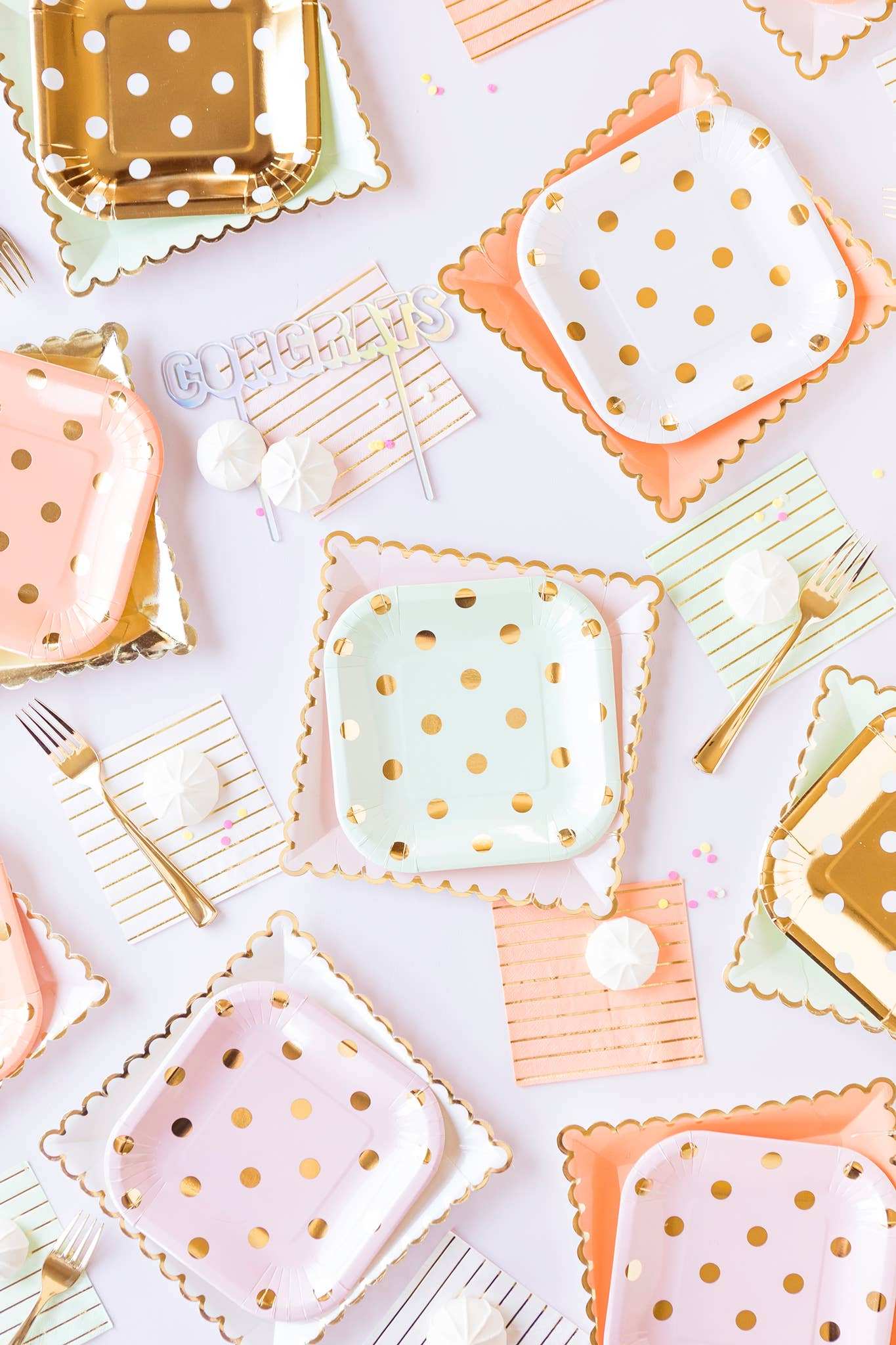 Polka Dot 7" Plates - Blush - Jennie Dots