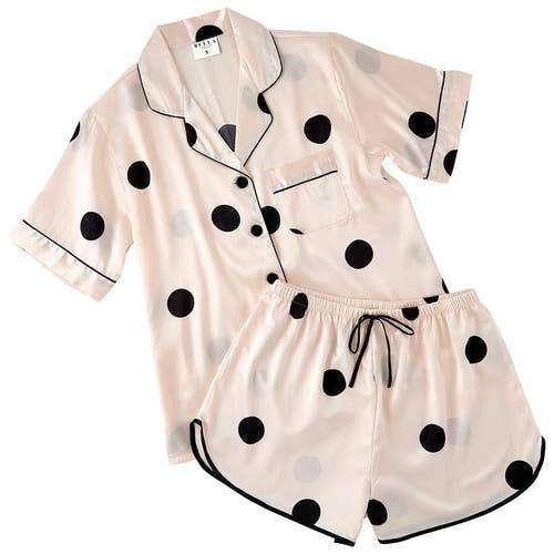 Polka Dot Satin Two - Piece PJ Set - Blush - Jennie Dots