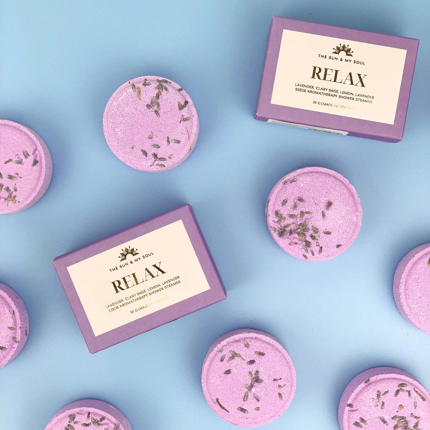 Relax Aromatherapy Shower Steamer⎜Lavender, Clary Sage Scent - Jennie Dots
