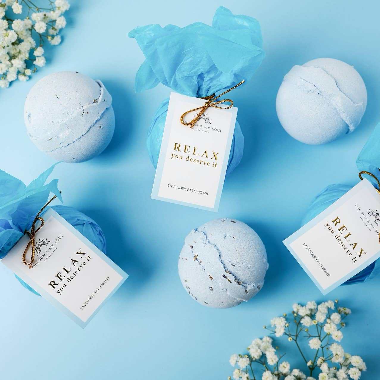 Relaxing Bath Bomb Gift⎜Calm with Lavender Luxury Bath Bomb - Jennie Dots