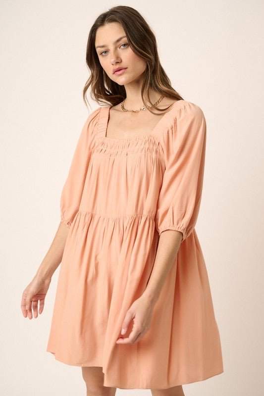 Sample - The Pintuck Detail Tie Back Mini Dress - Jennie Dots