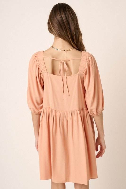 Sample - The Pintuck Detail Tie Back Mini Dress - Jennie Dots