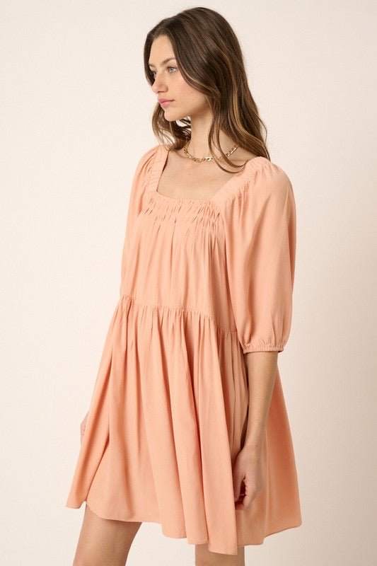 Sample - The Pintuck Detail Tie Back Mini Dress - Jennie Dots