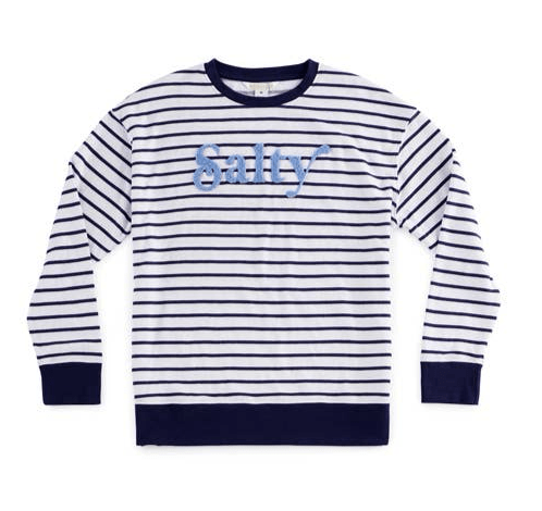 Shiraleah Navy Stripe “SALTY" Sweatshirt - Jennie Dots
