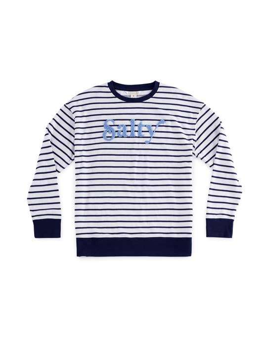 Shiraleah Navy Stripe “SALTY" Sweatshirt - Jennie Dots