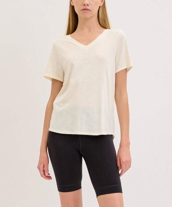 Studio Ko Bamboo Cotton Slub V Neck Shirt - Jennie Dots