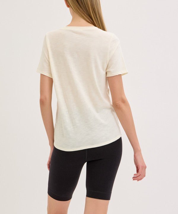 Studio Ko Bamboo Cotton Slub V Neck Shirt - Jennie Dots