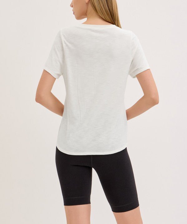 Studio Ko Bamboo Cotton Slub V Neck Shirt - Jennie Dots