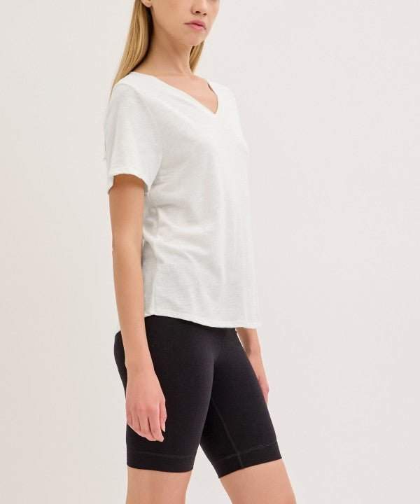 Studio Ko Bamboo Cotton Slub V Neck Shirt - Jennie Dots