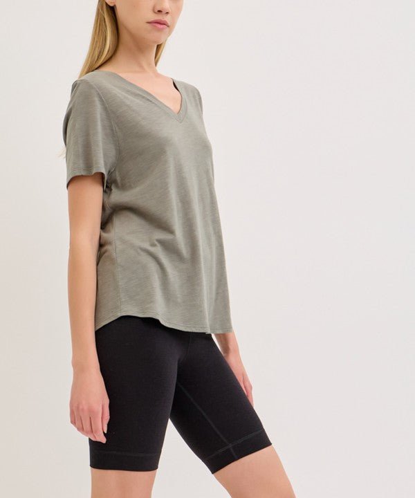 Studio Ko Bamboo Cotton Slub V Neck Shirt - Jennie Dots