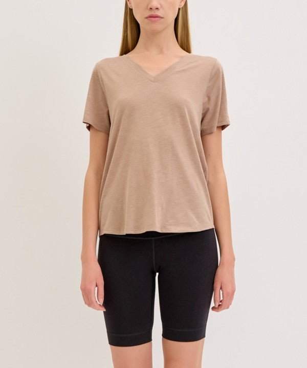 Studio Ko Bamboo Cotton Slub V Neck Shirt - Jennie Dots