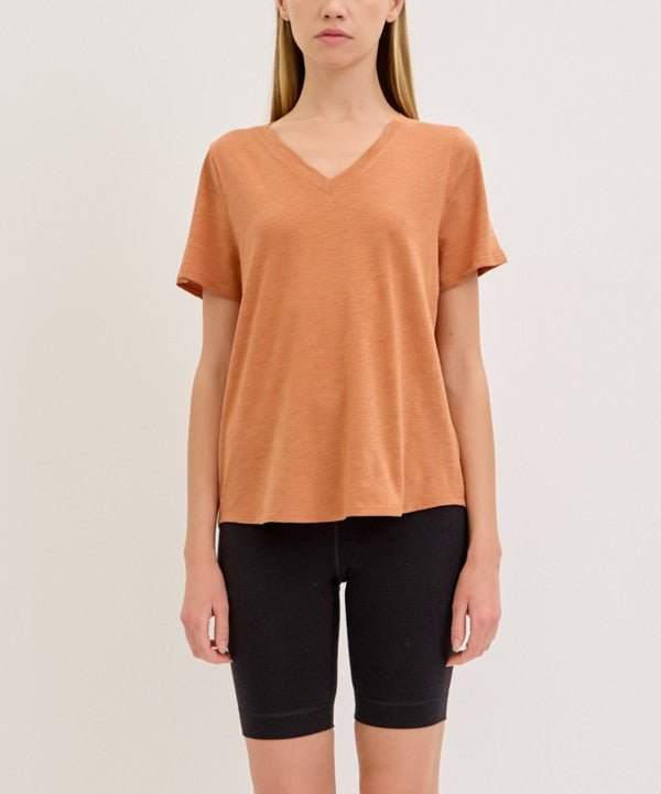 Studio Ko Bamboo Cotton Slub V Neck Shirt - Jennie Dots
