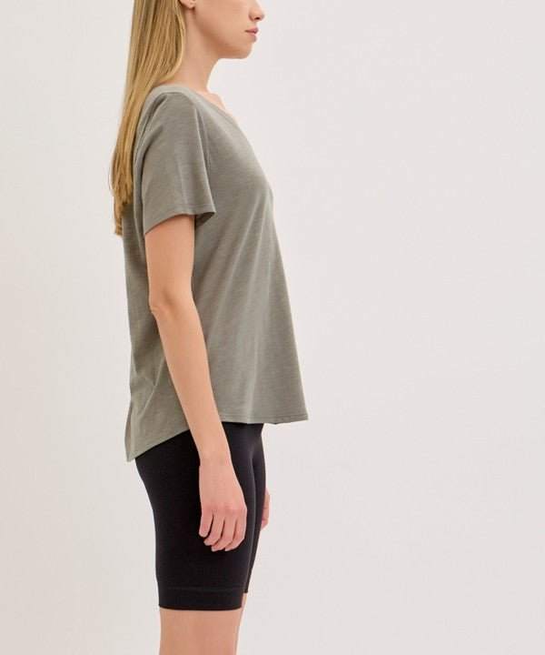 Studio Ko Bamboo Cotton Slub V Neck Shirt - Jennie Dots