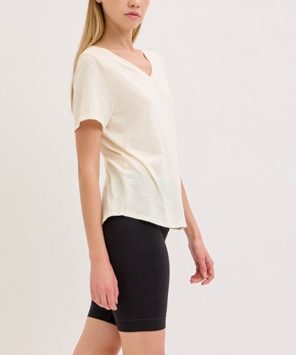 Studio Ko Bamboo Cotton Slub V Neck Shirt - Jennie Dots