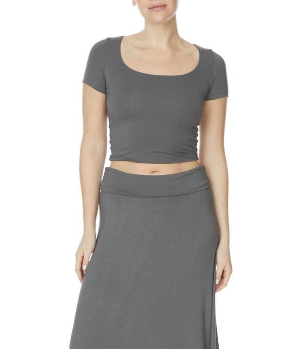 Studio Ko Bamboo Crop Cap Sleeve Top - Jennie Dots