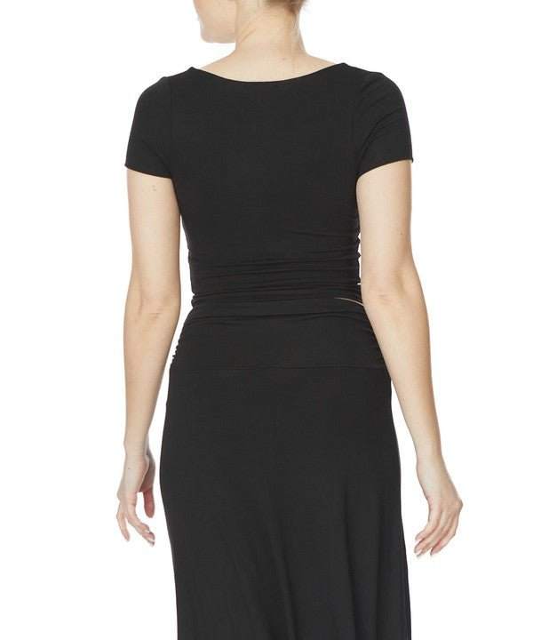 Studio Ko Bamboo Crop Cap Sleeve Top - Jennie Dots