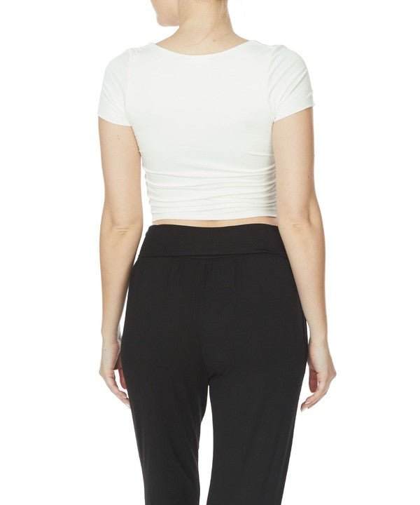 Studio Ko Bamboo Crop Cap Sleeve Top - Jennie Dots