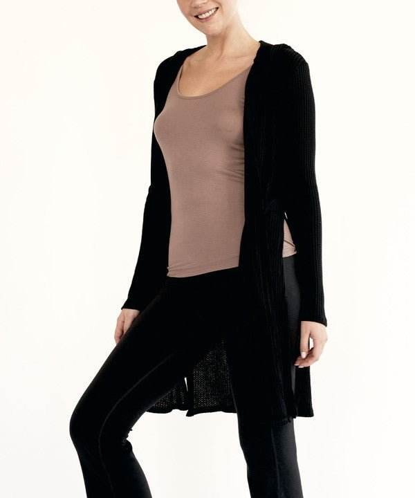 Studio Ko Waffle Slim Cardigan Hoodie - Jennie Dots