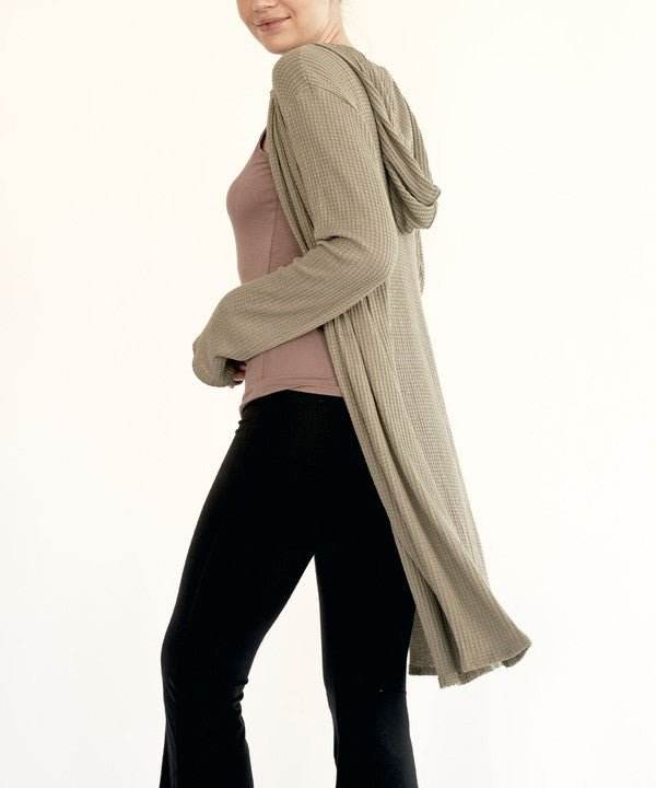 Studio Ko Waffle Slim Cardigan Hoodie - Jennie Dots