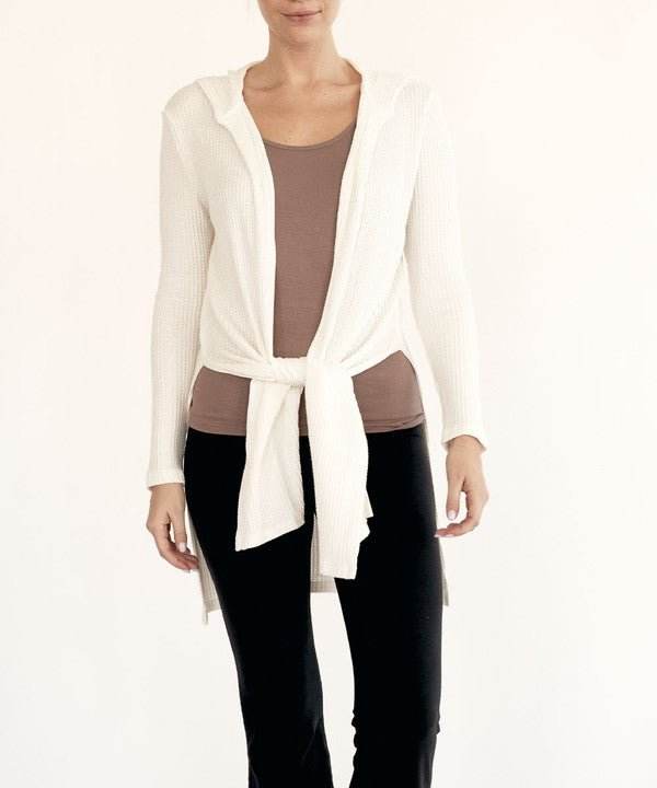 Studio Ko Waffle Slim Cardigan Hoodie - Jennie Dots